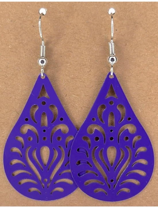 Fashion Jewelry Jewelry - Purple Delicate Brass Teardrop Dangle Earrings Fashion Jewelry